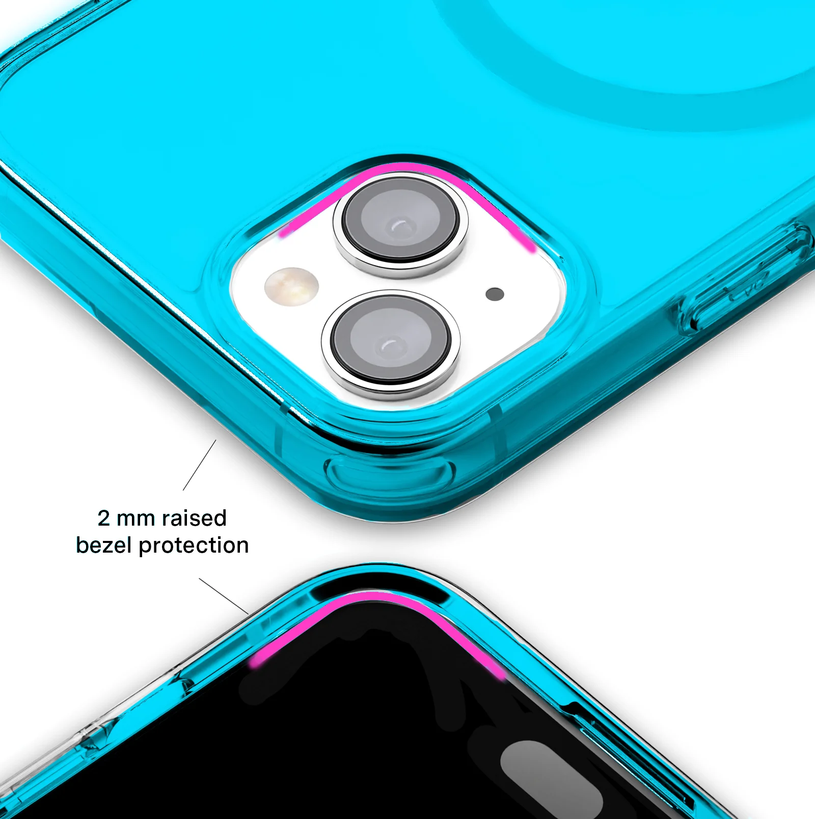 Neon Blue Clear iPhone Case - Image 73
