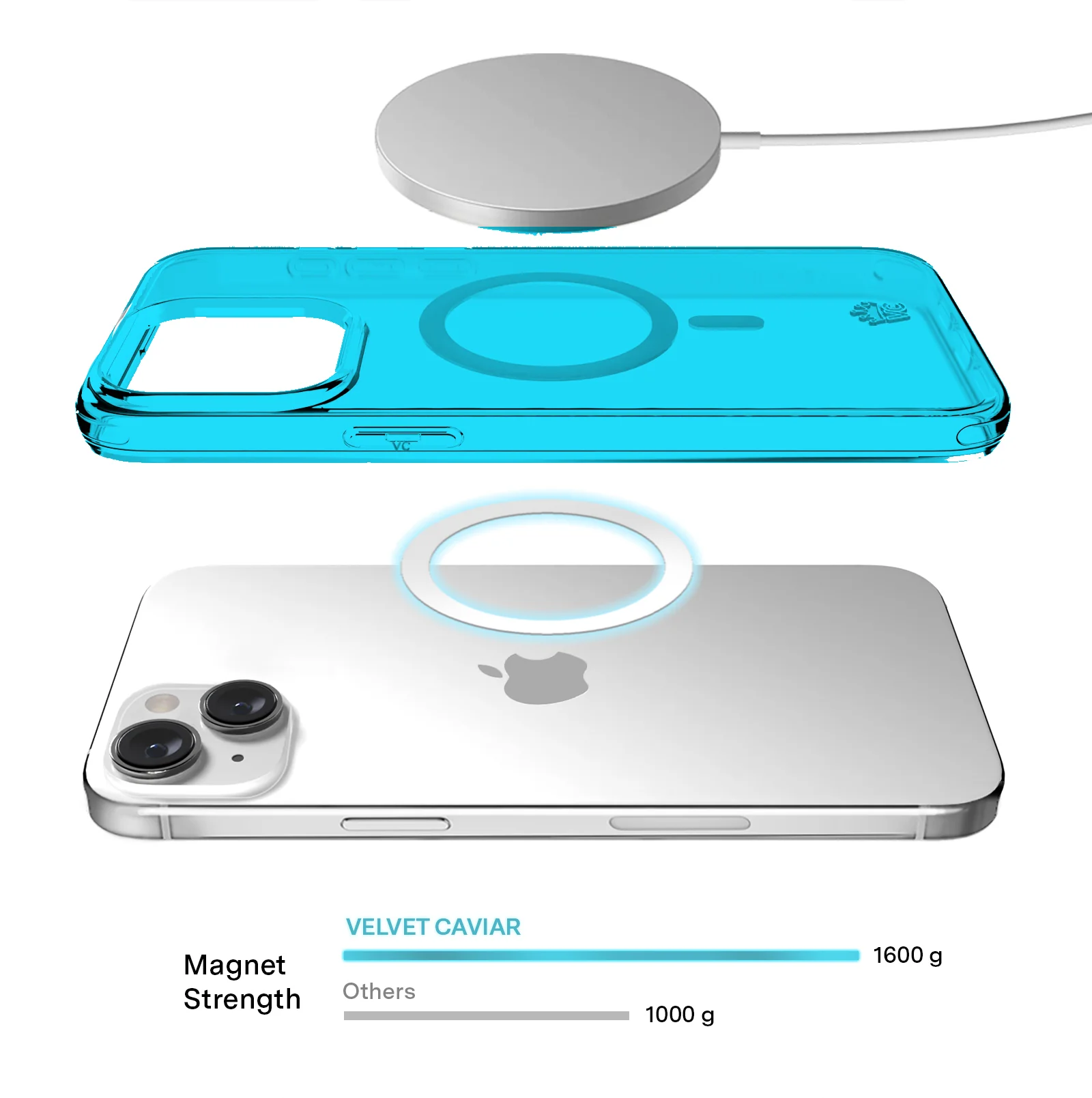Neon Blue Clear iPhone Case - Image 74