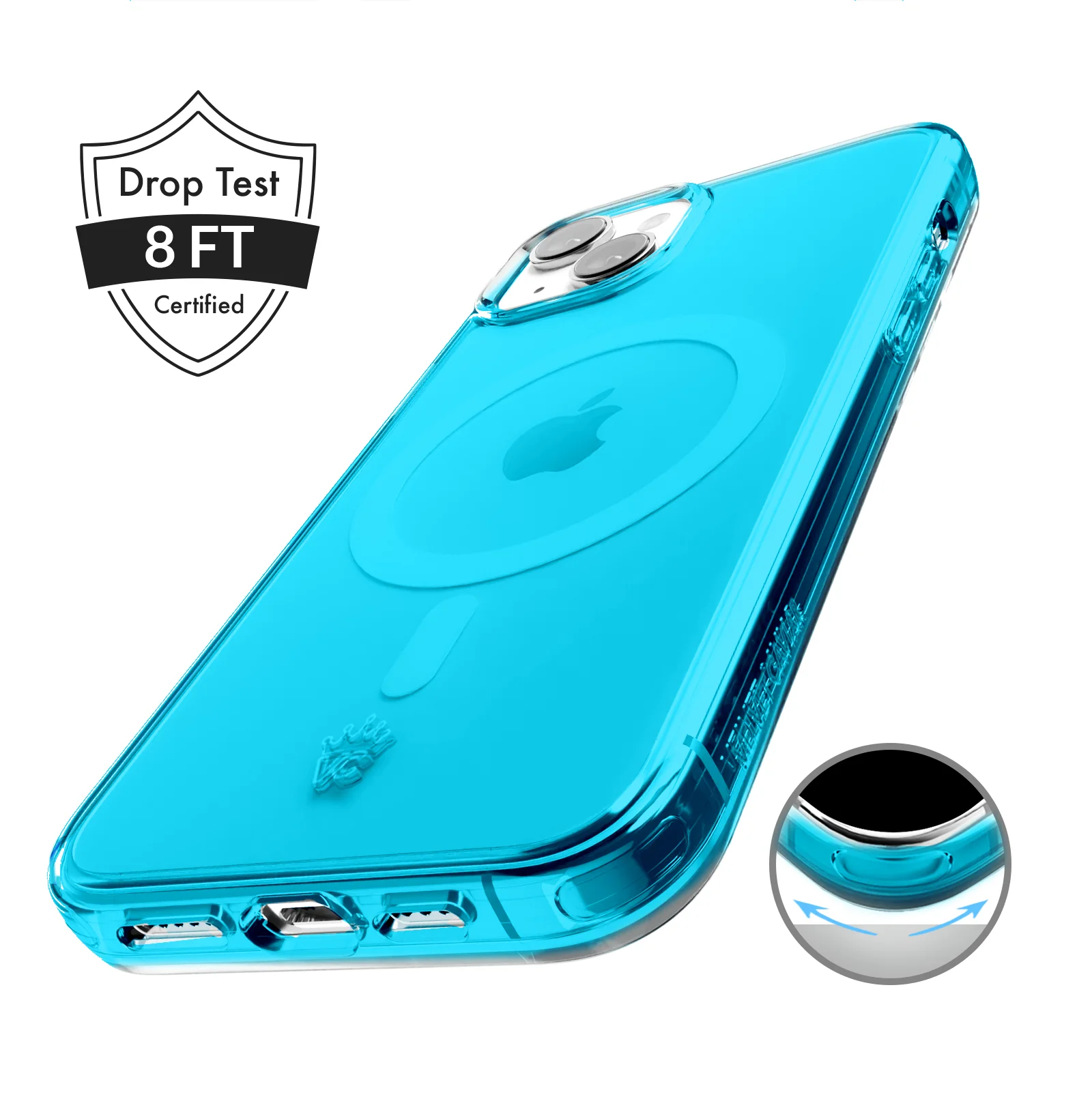 Neon Blue Clear iPhone Case - Image 75