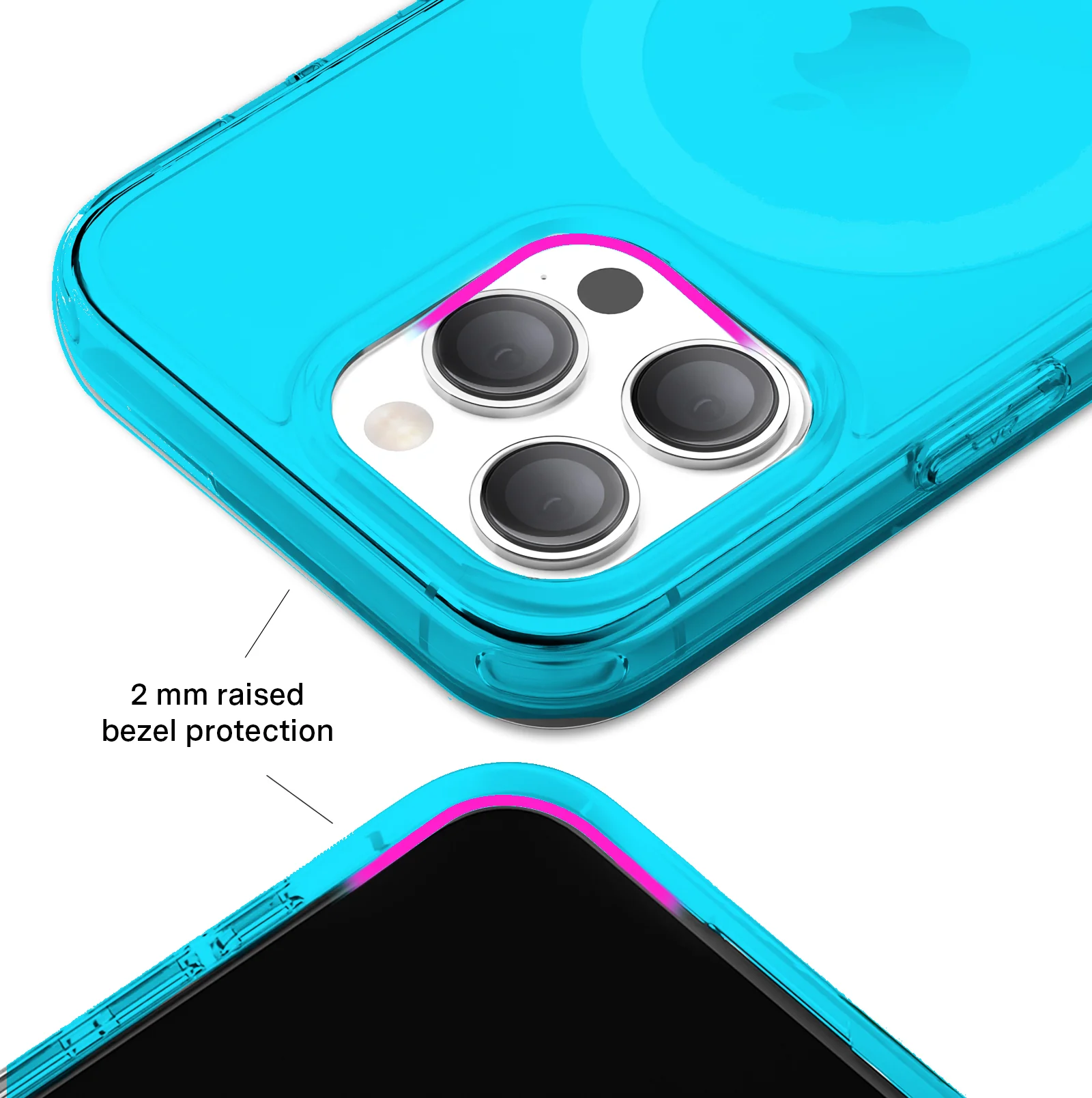 Neon Blue Clear iPhone Case - Image 78