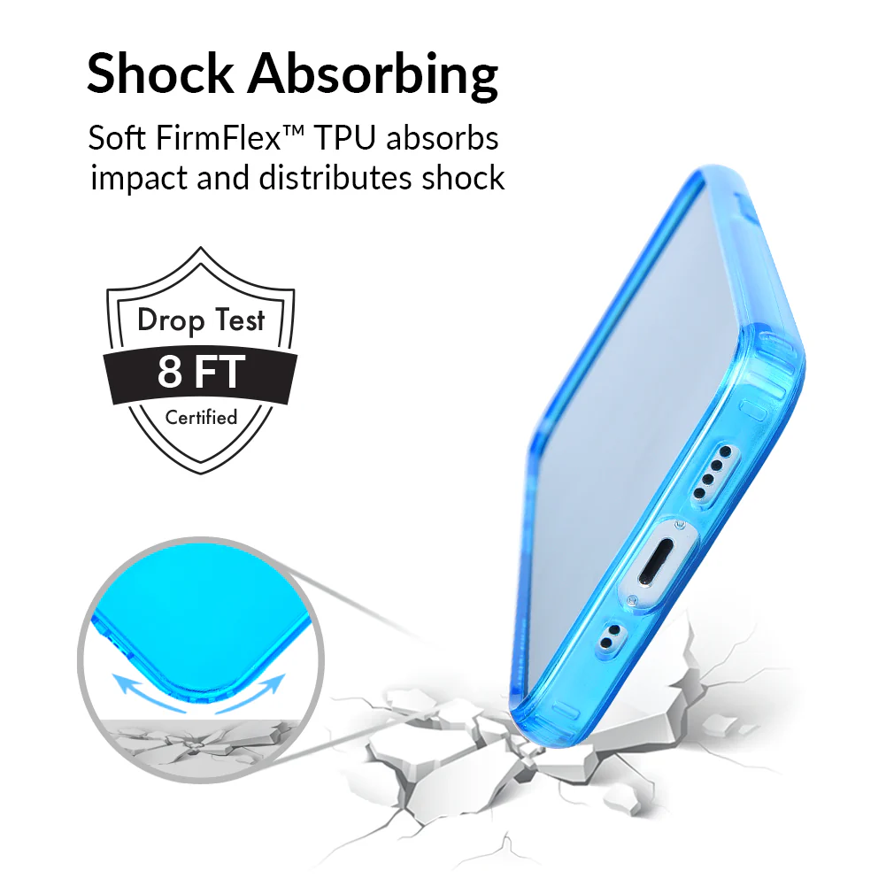Neon Blue Clear iPhone Case - Image 8