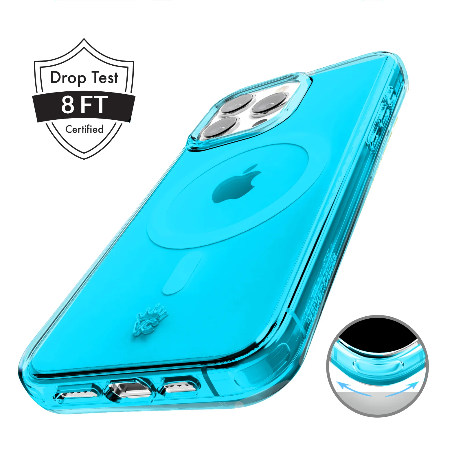 Neon Blue Clear iPhone Case - Image 80