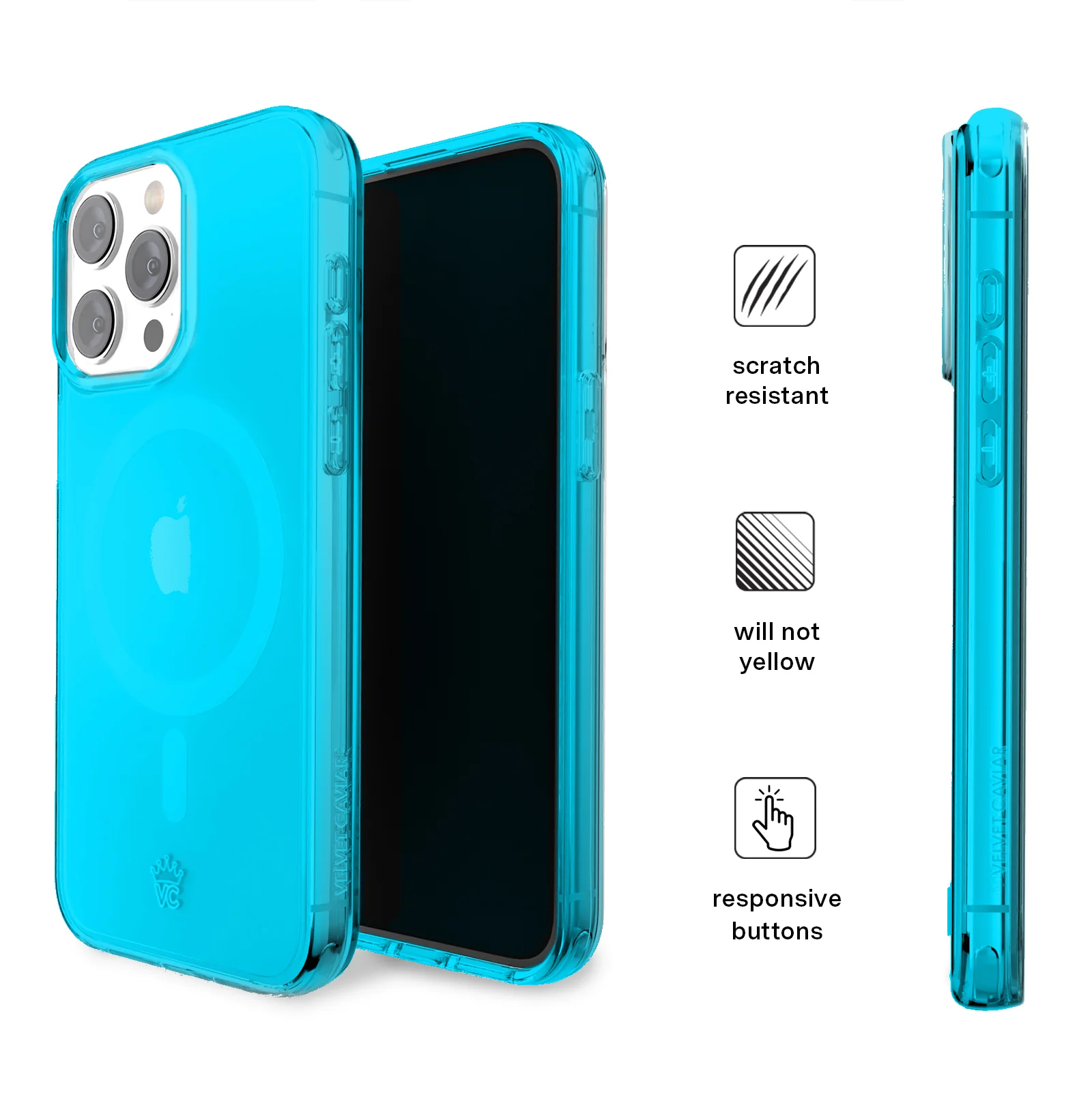 Neon Blue Clear iPhone Case - Image 86