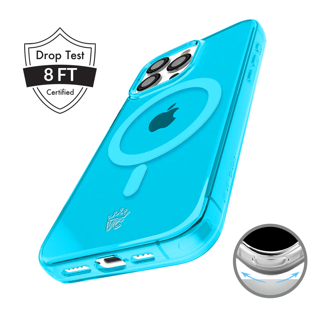 Neon Blue Clear iPhone Case - Image 90