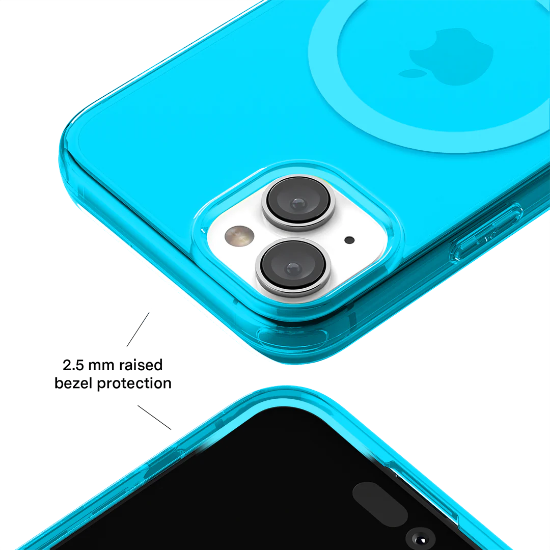 Neon Blue Clear iPhone Case - Image 93
