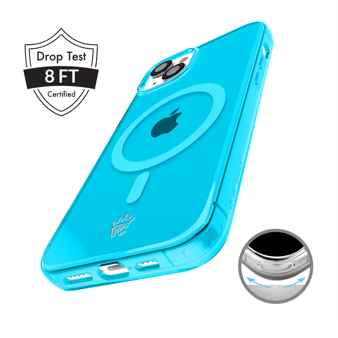 Neon Blue Clear iPhone Case - Image 95