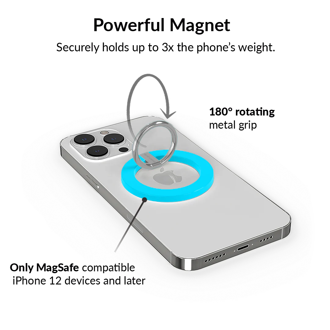 Neon Blue MagSafe Grip Ring - Image 3