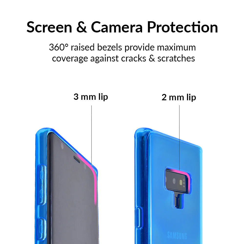 Neon Blue Clear Samsung Case - Image 3