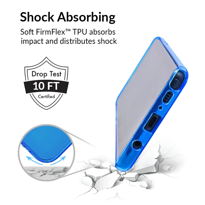 Neon Blue Clear Samsung Case - Image 4