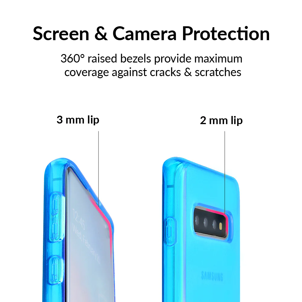 Neon Blue Clear Samsung Case - Image 45