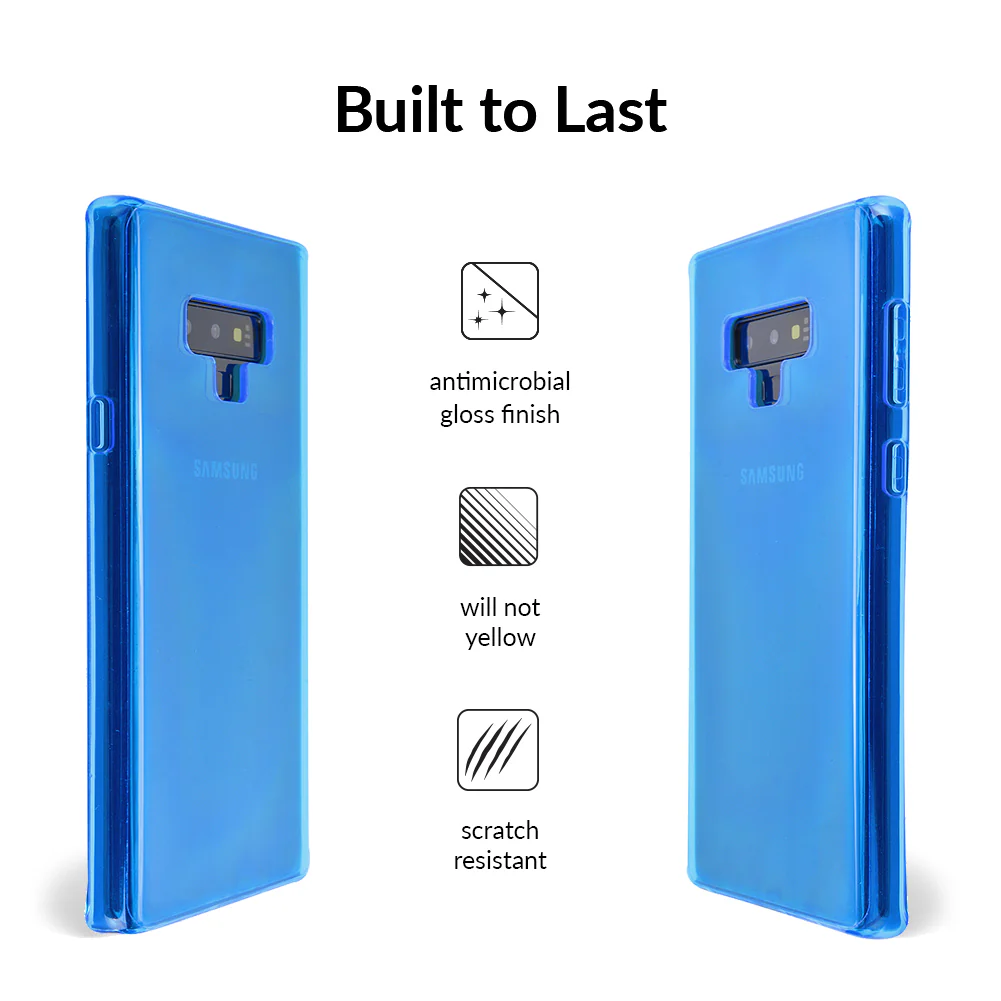 Neon Blue Clear Samsung Case - Image 5