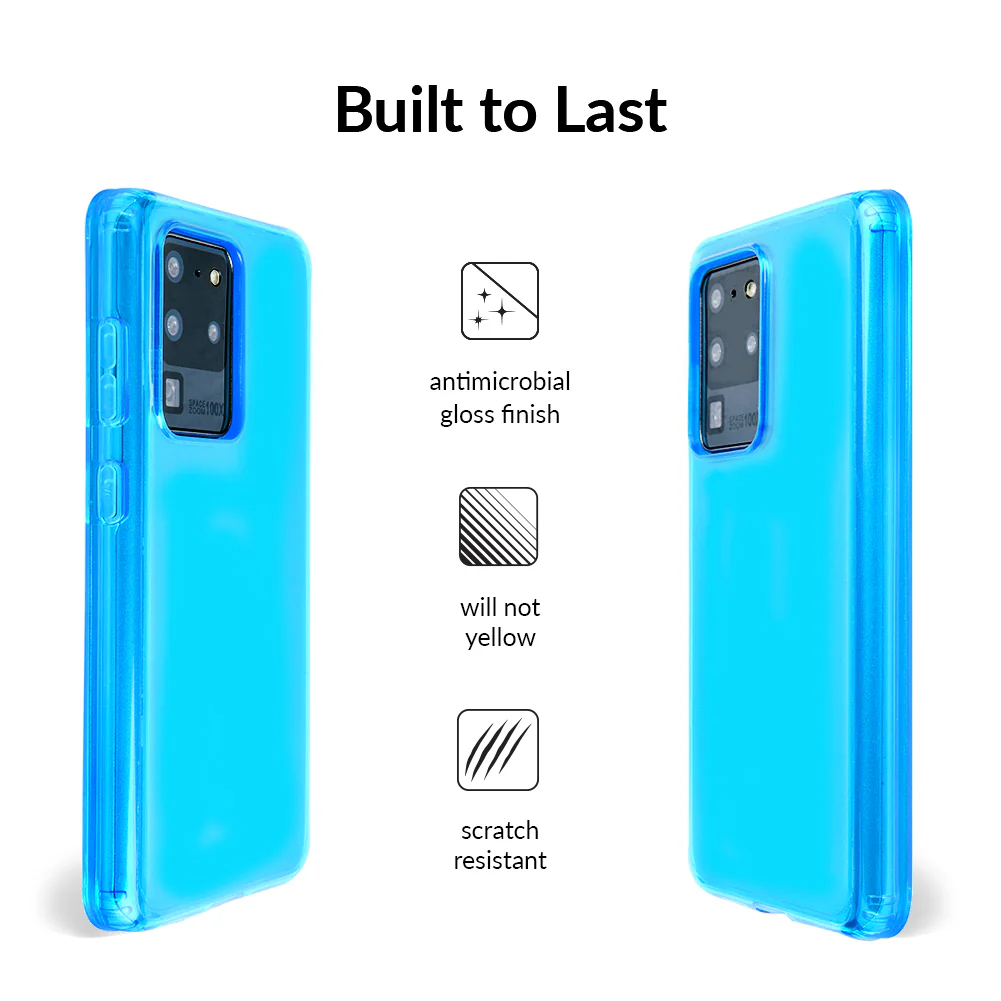 Neon Blue Clear Samsung Case - Image 65