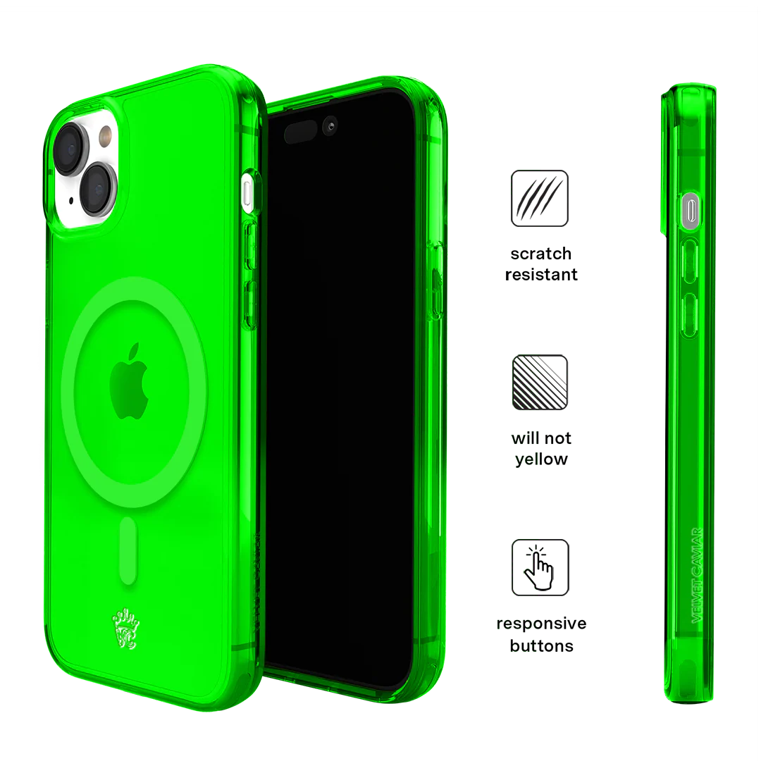Neon Green Clear iPhone Case - Image 124