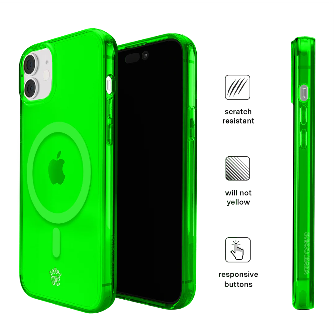Neon Green Clear iPhone Case - Image 136