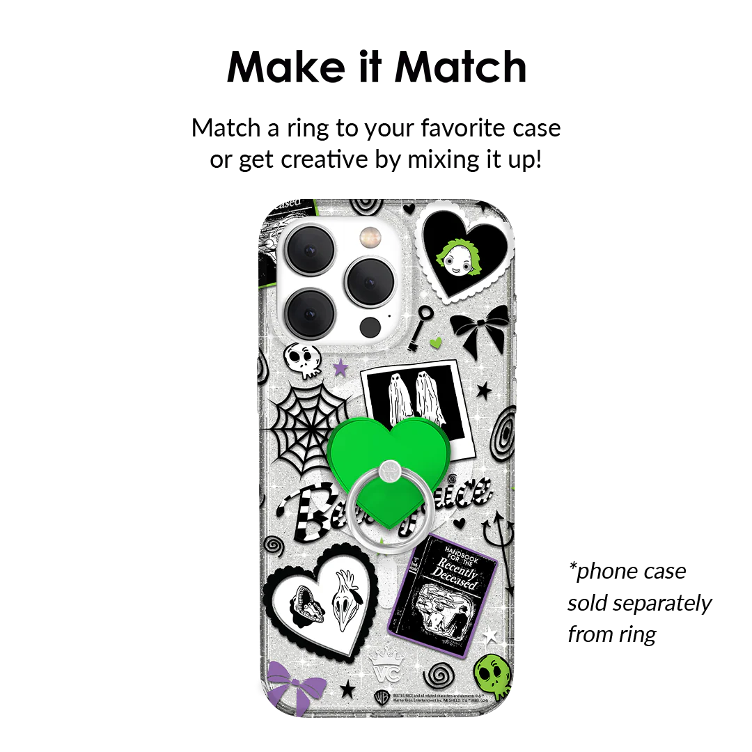 Neon Green Heart Phone Ring - Image 3