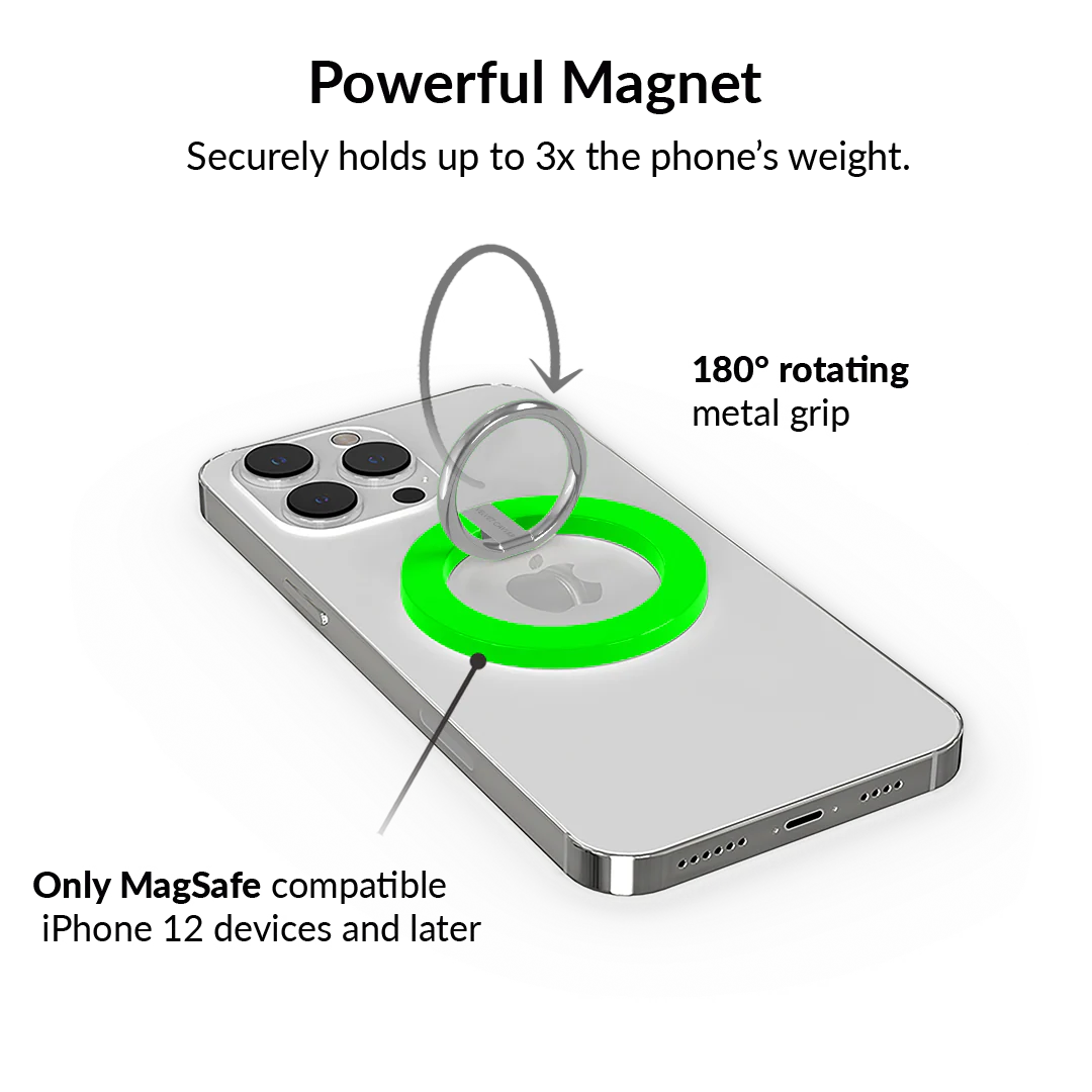 Neon Green MagSafe Grip Ring - Image 3
