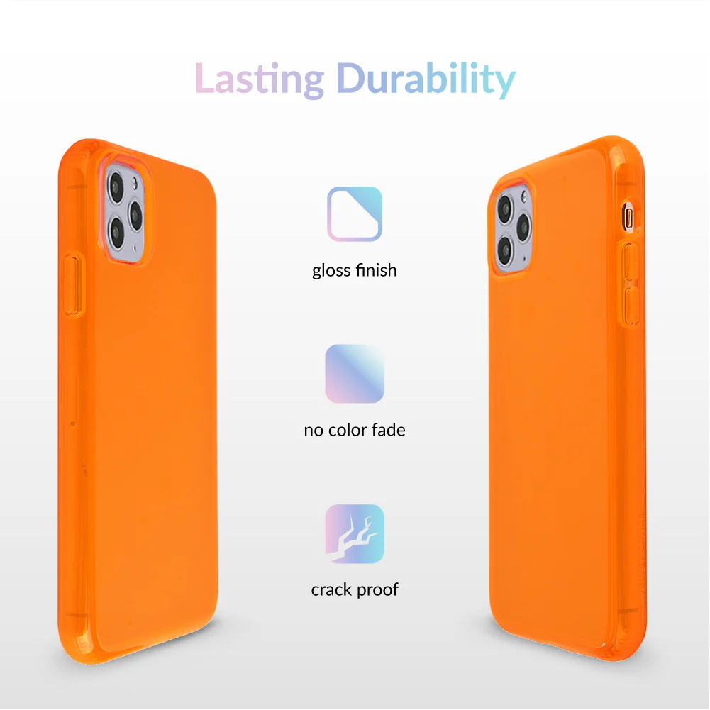 Neon Orange Clear iPhone Case - Image 47