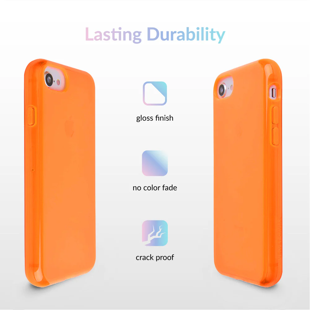 Neon Orange Clear iPhone Case - Image 5