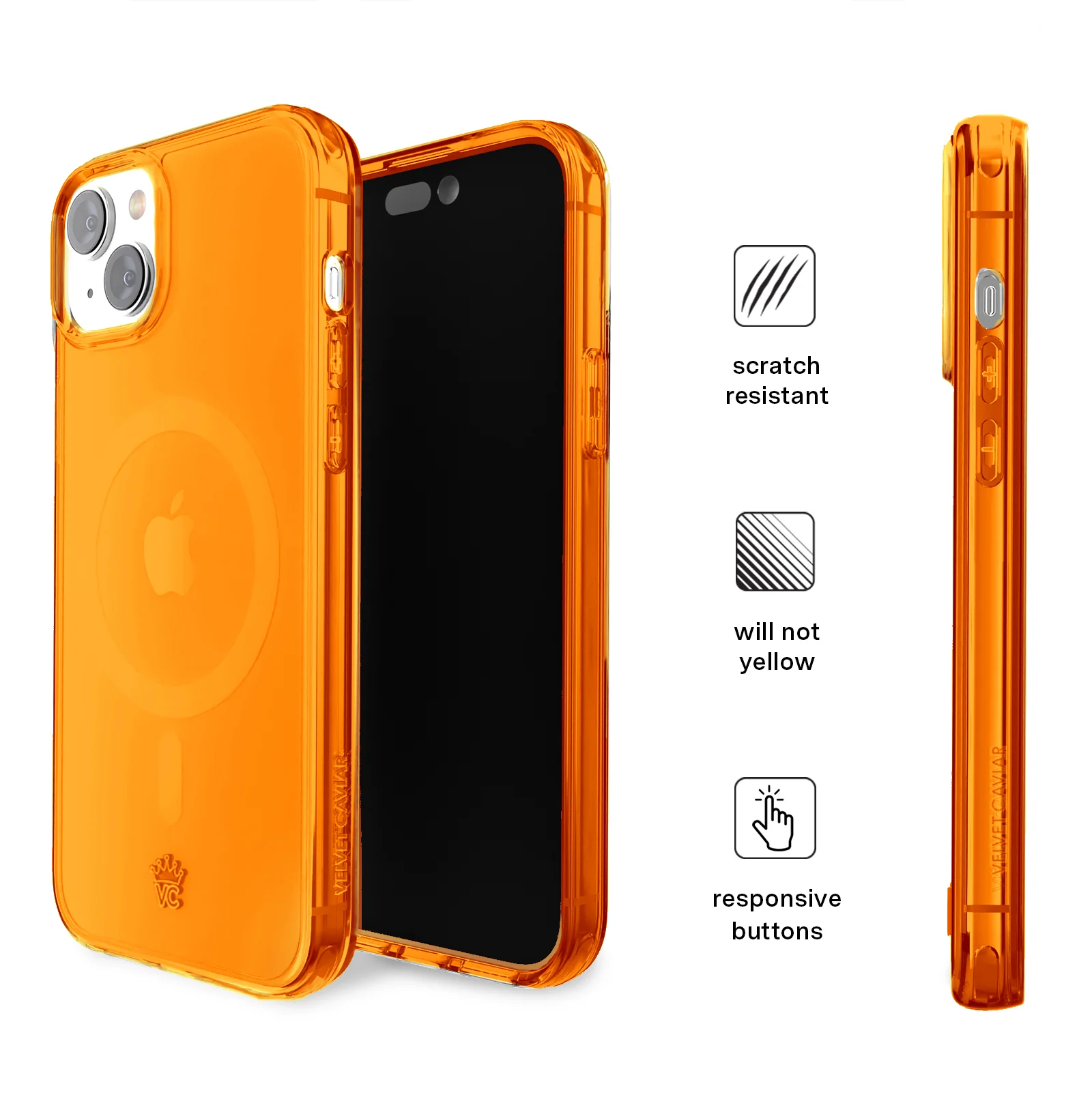 Neon Orange Clear iPhone Case - Image 87