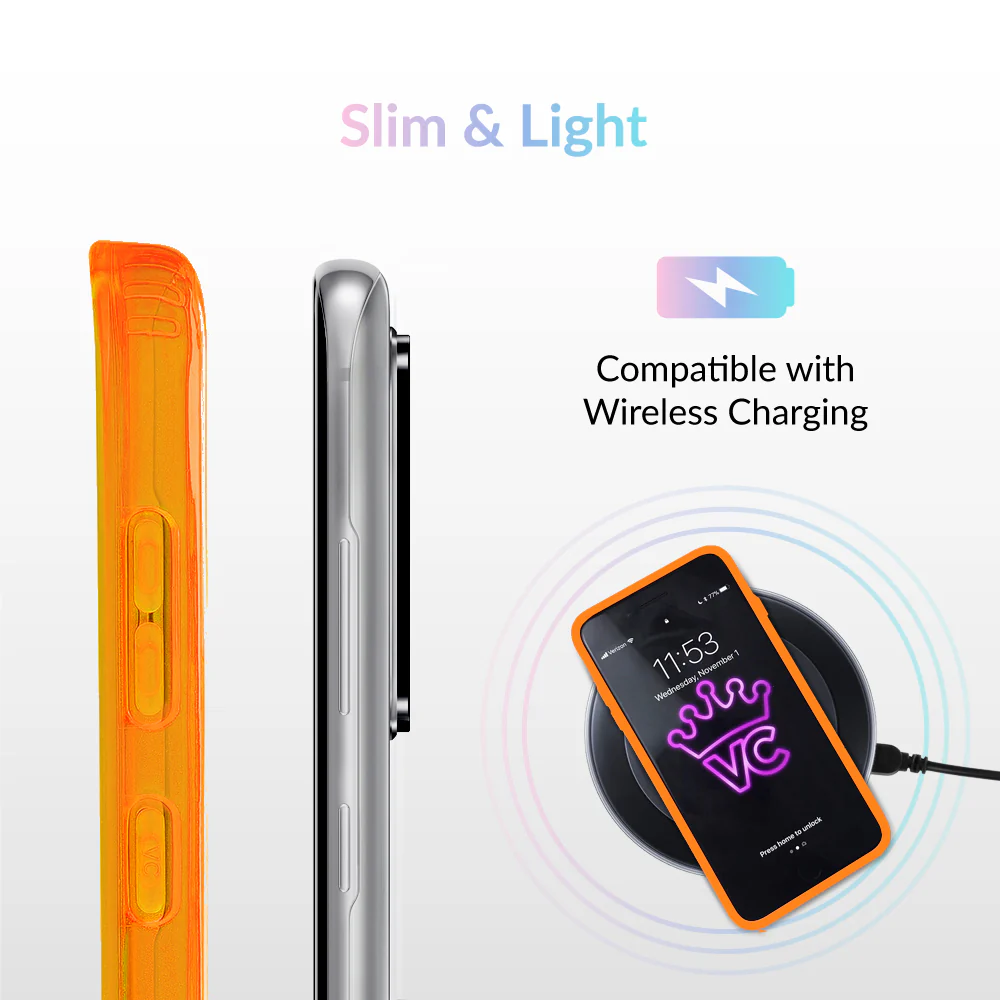 Neon Orange Clear Samsung Case - Image 12