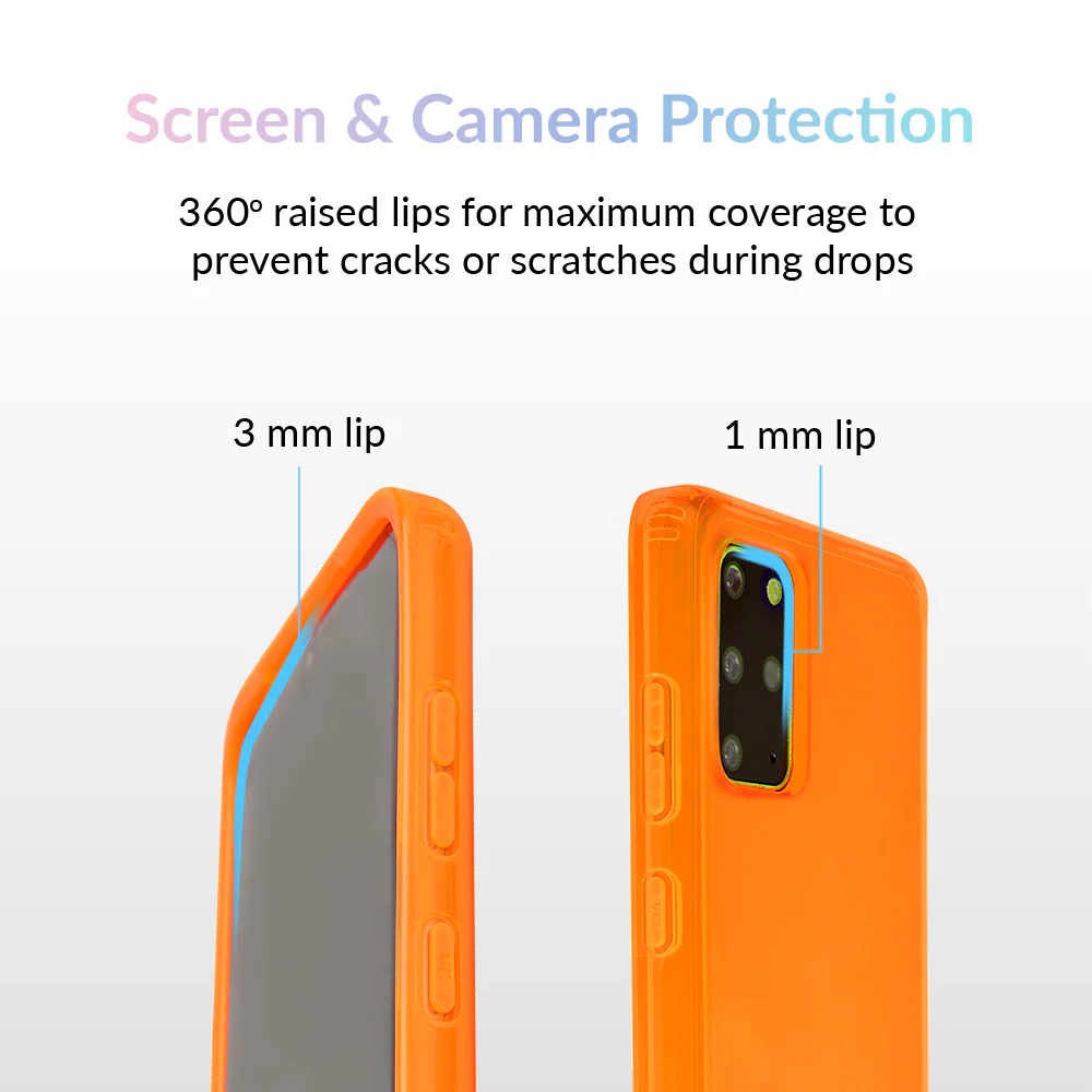 Neon Orange Clear Samsung Case - Image 3