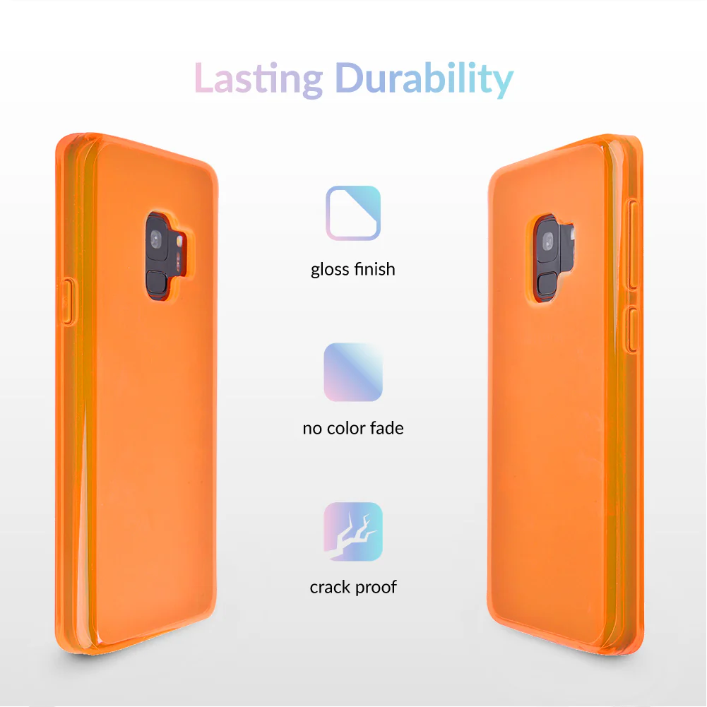 Neon Orange Clear Samsung Case - Image 35