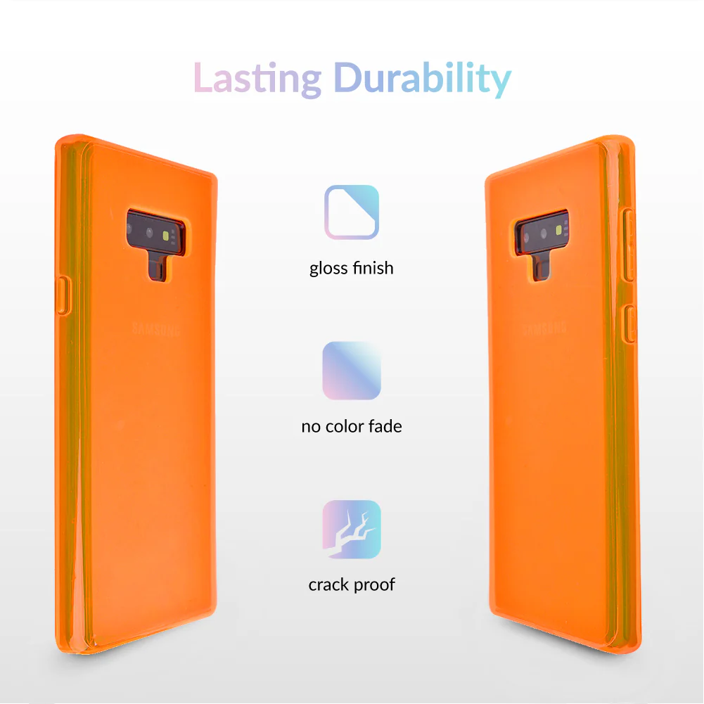 Neon Orange Clear Samsung Case - Image 48