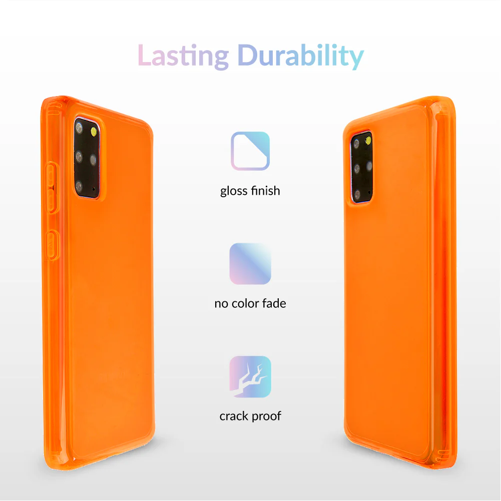 Neon Orange Clear Samsung Case - Image 5