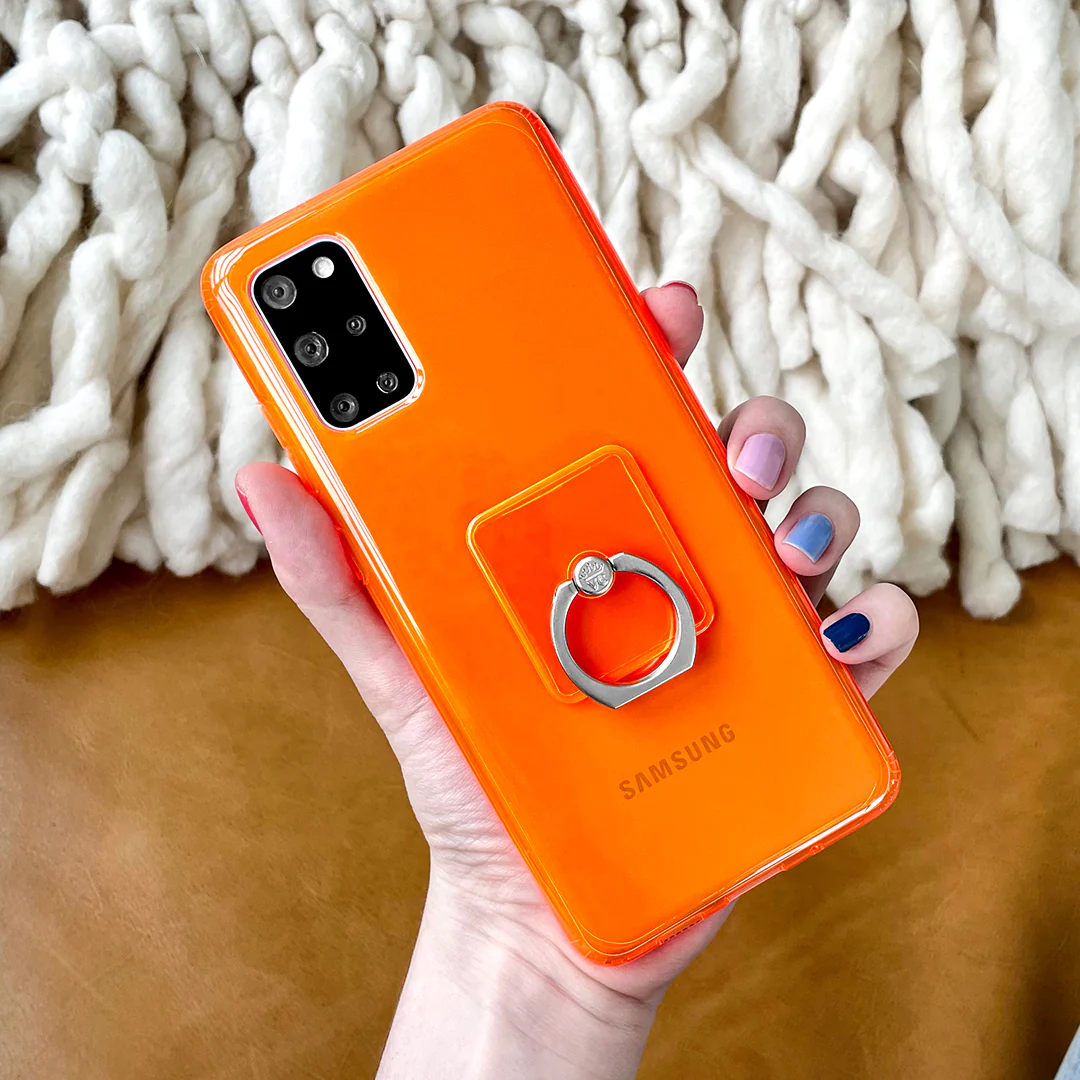Neon Orange Clear Samsung Case - Image 64