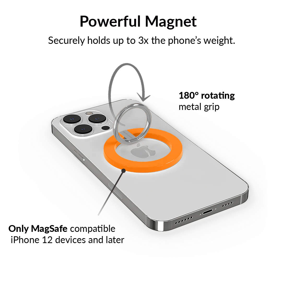 Neon Orange MagSafe Grip Ring - Image 3