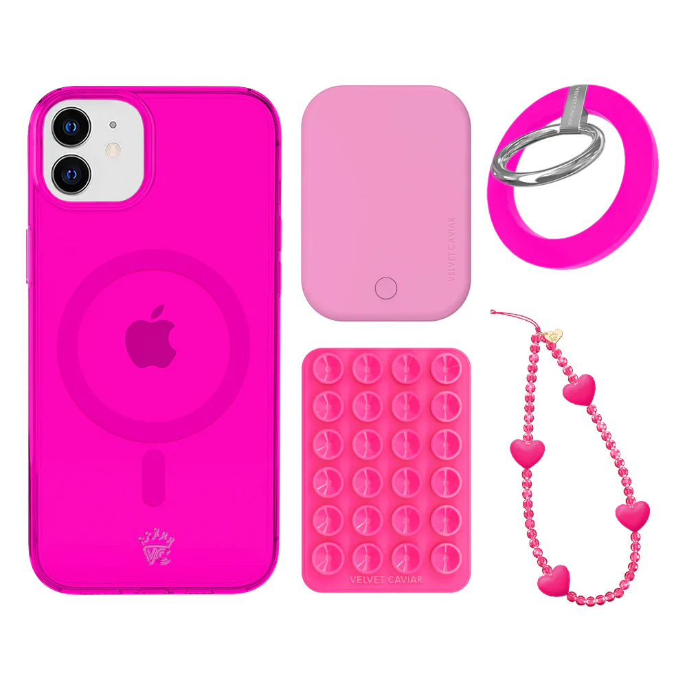 Neon Pink Clear iPhone Bundle Set - Grip - Image 17