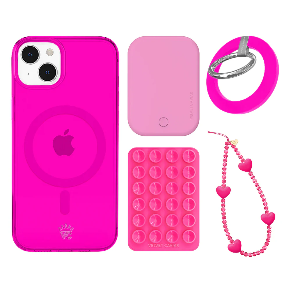 Neon Pink Clear iPhone Bundle Set - Grip - Image 9