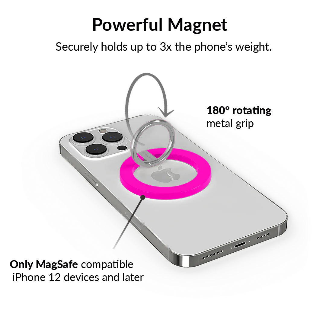 Neon Pink MagSafe Grip Ring - Image 3
