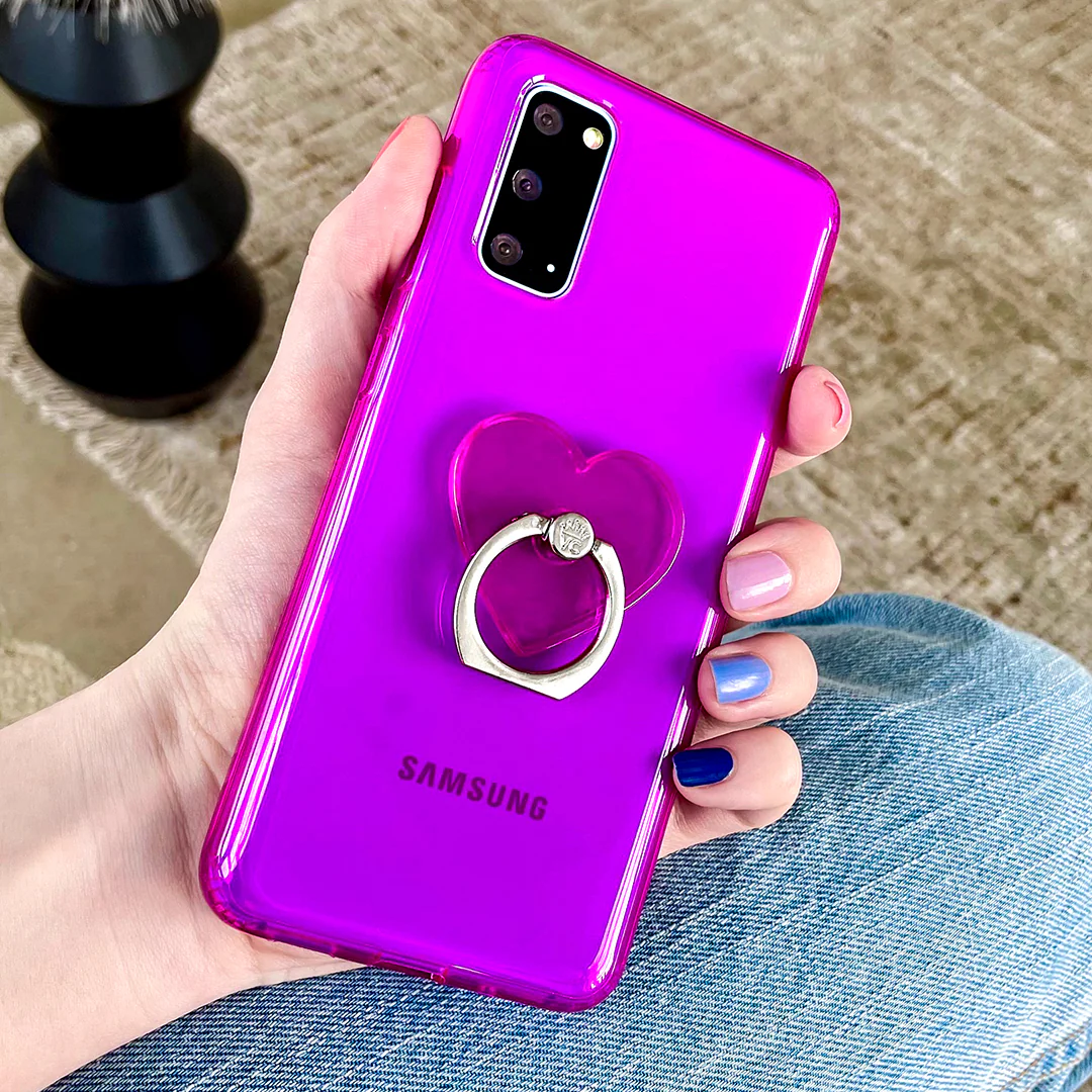 Neon Purple Clear Samsung Case - Image 34