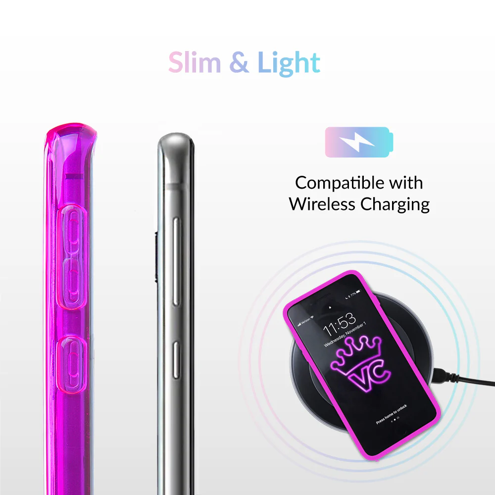 Neon Purple Clear Samsung Case - Image 56