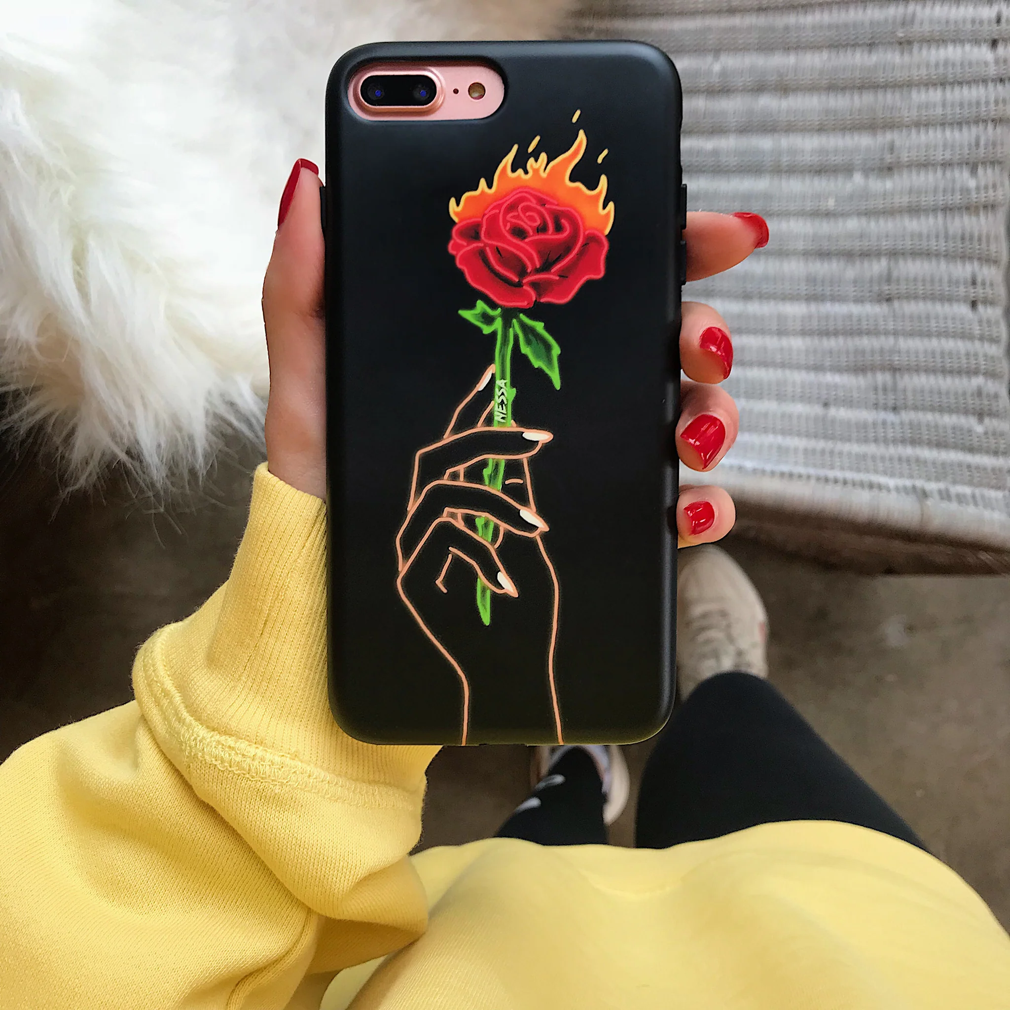 Neon Rose iPhone Case by Nessa - Image 16
