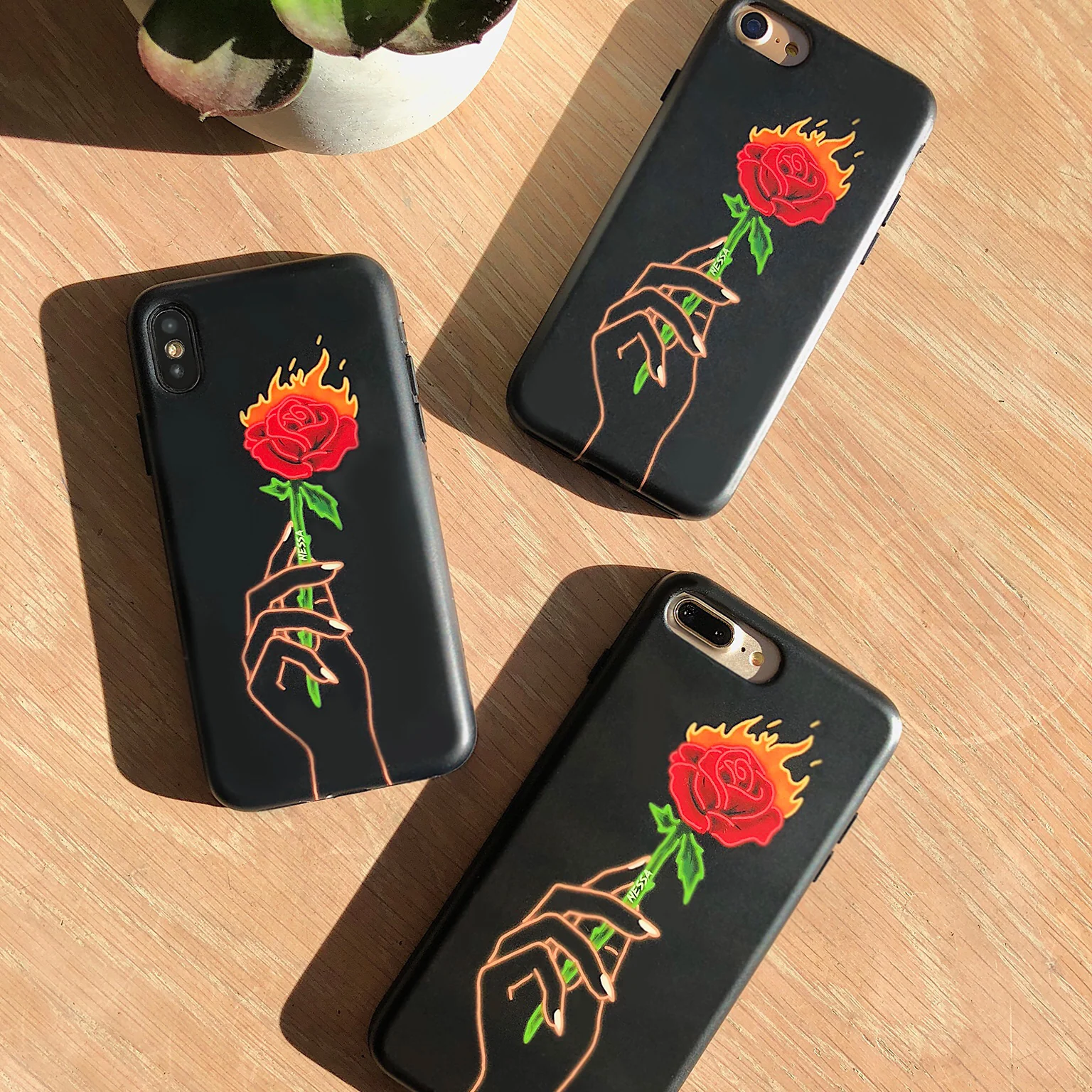 Neon Rose iPhone Case by Nessa - Image 50