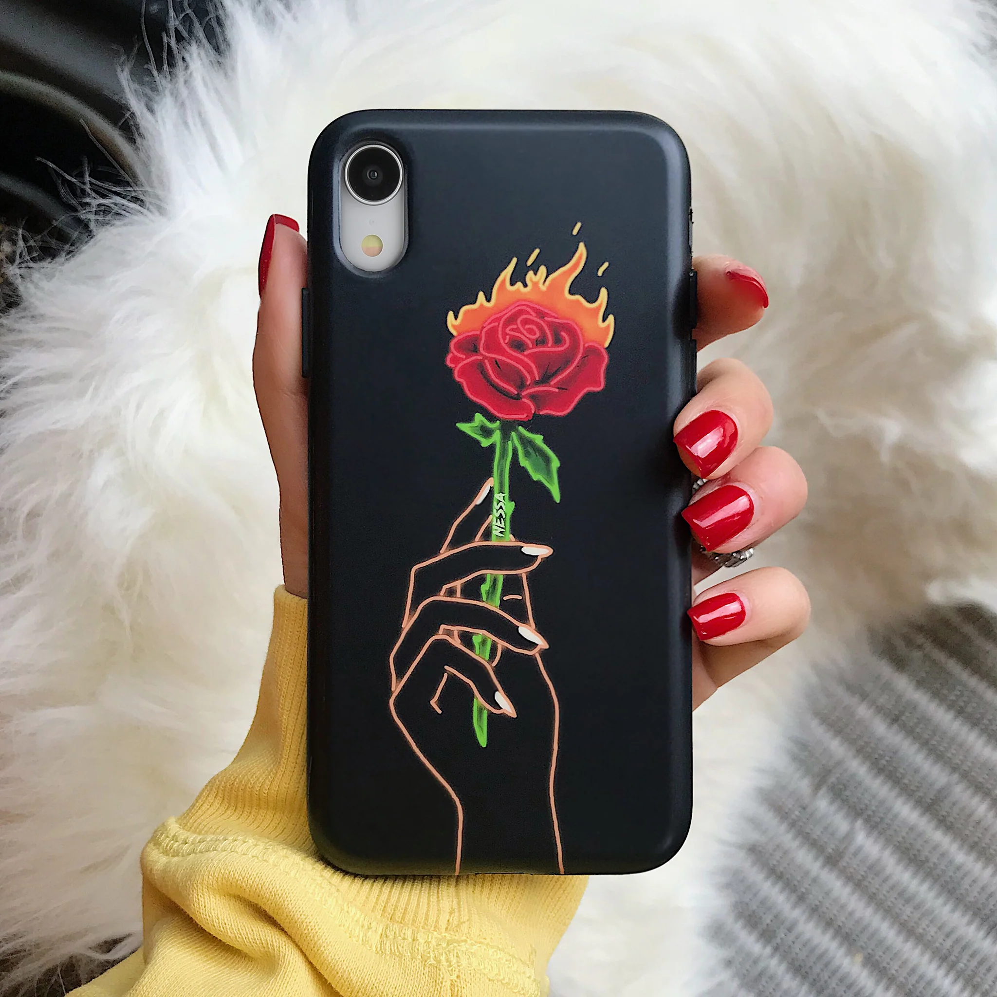 Neon Rose iPhone Case by Nessa - Image 64