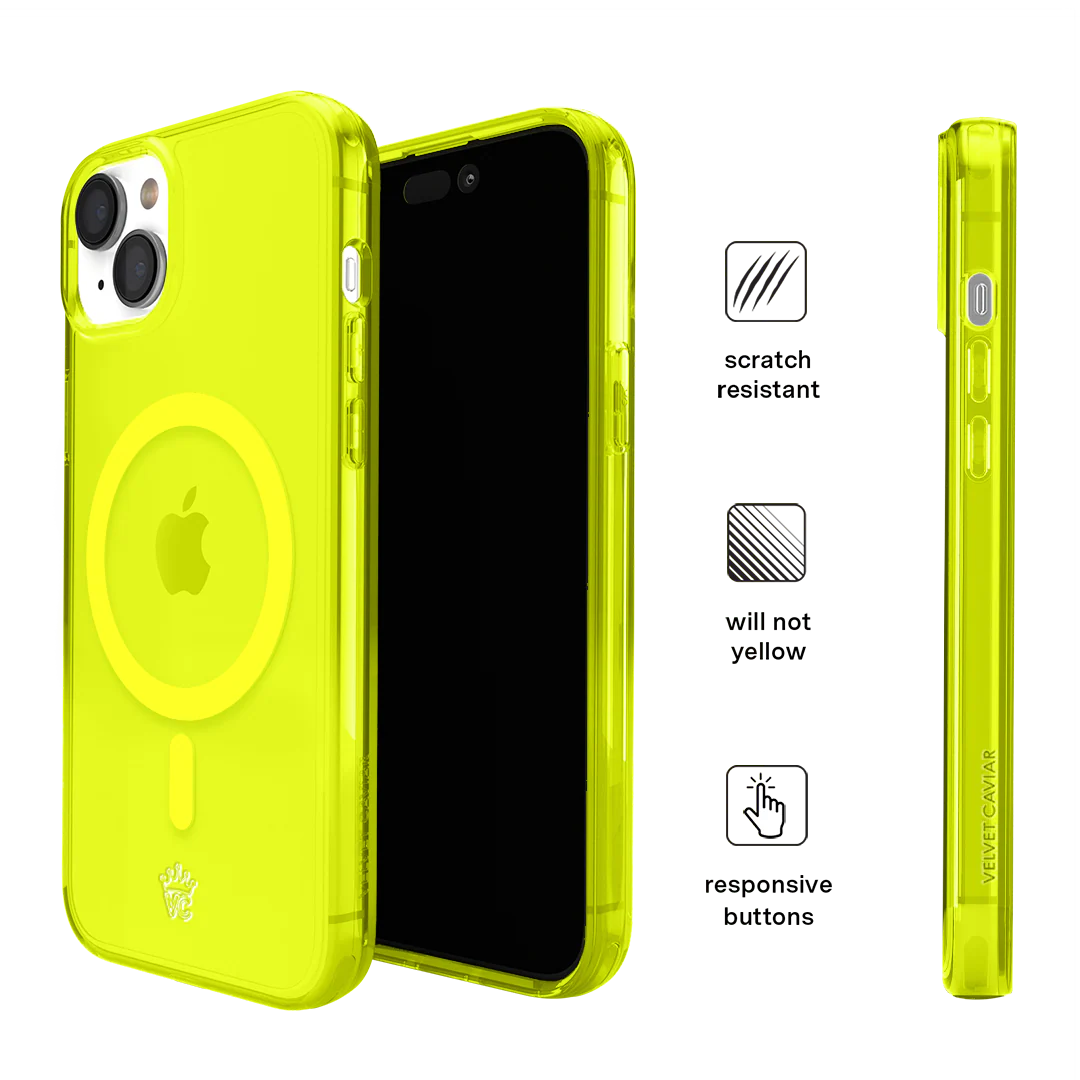 Neon Yellow Clear iPhone Case - Image 123