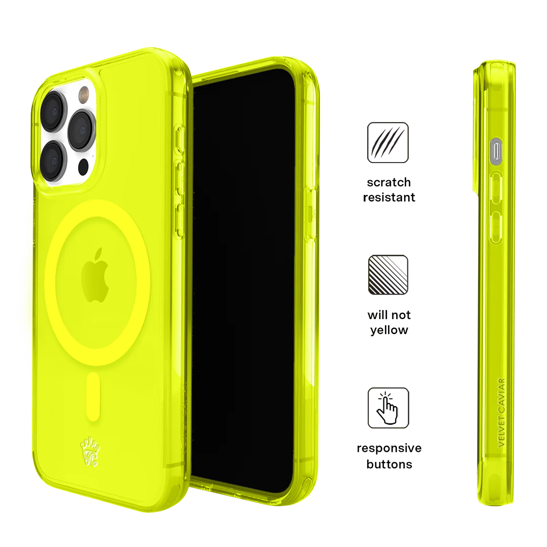Neon Yellow Clear iPhone Case - Image 135