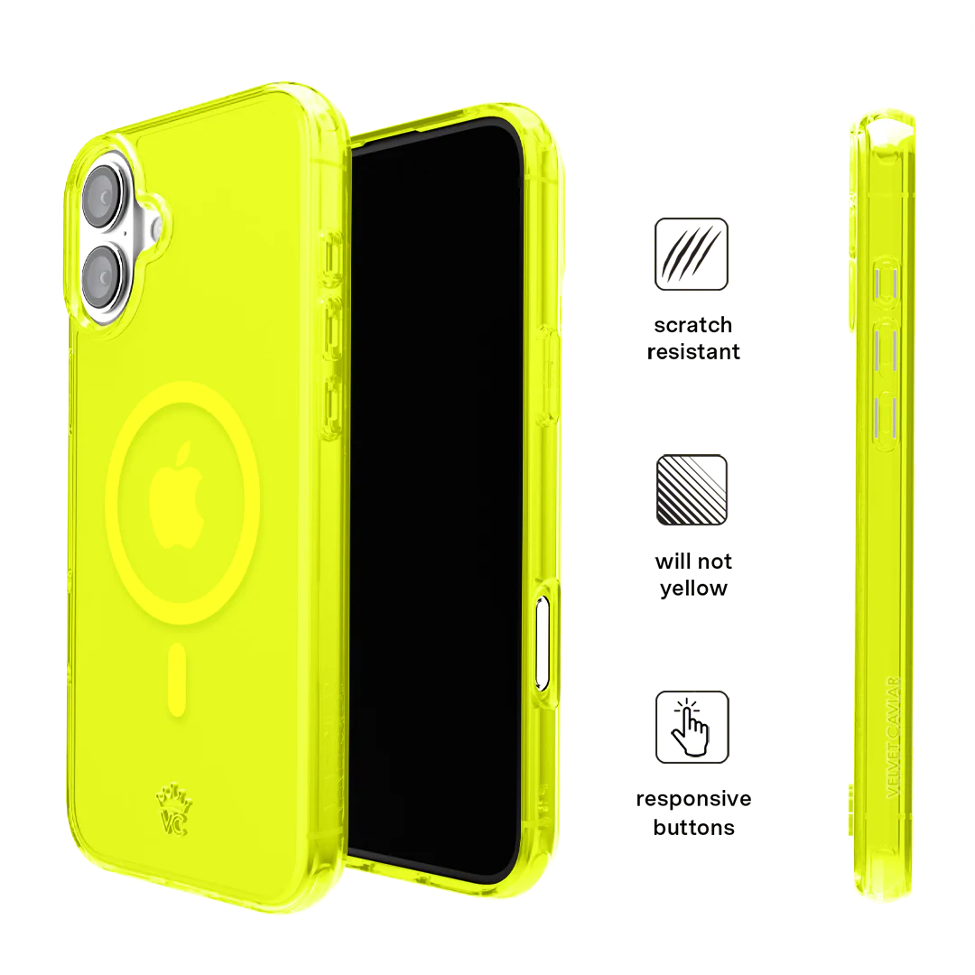 Neon Yellow Clear iPhone Case - Image 165