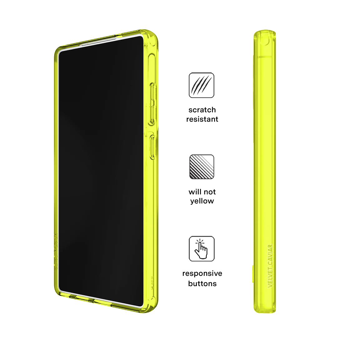 Neon Yellow Clear Samsung Case - Image 122