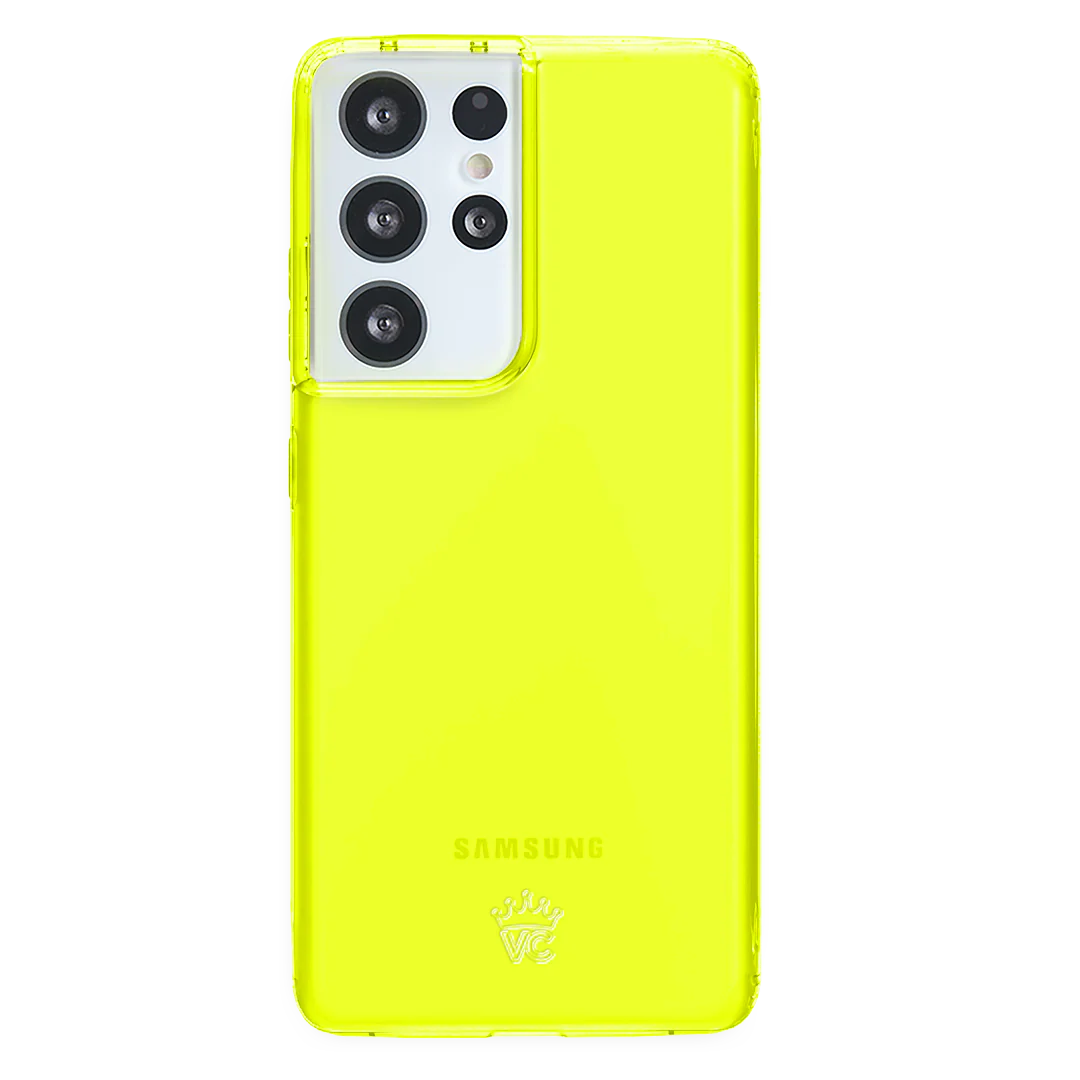 Neon Yellow Clear Samsung Case - Image 128