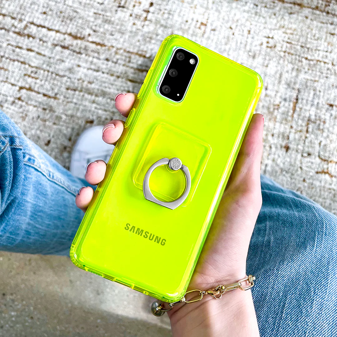 Neon Yellow Clear Samsung Case - Image 129