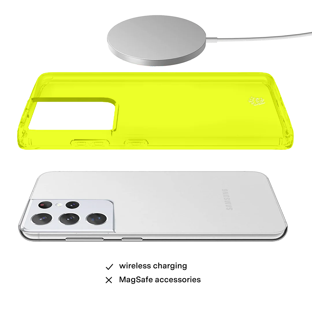 Neon Yellow Clear Samsung Case - Image 131