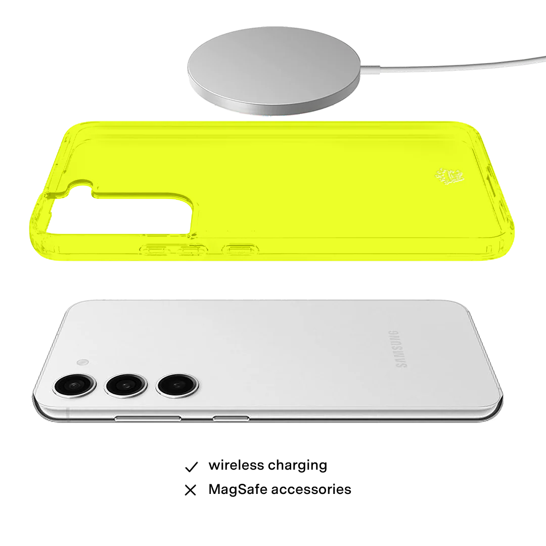 Neon Yellow Clear Samsung Case - Image 136