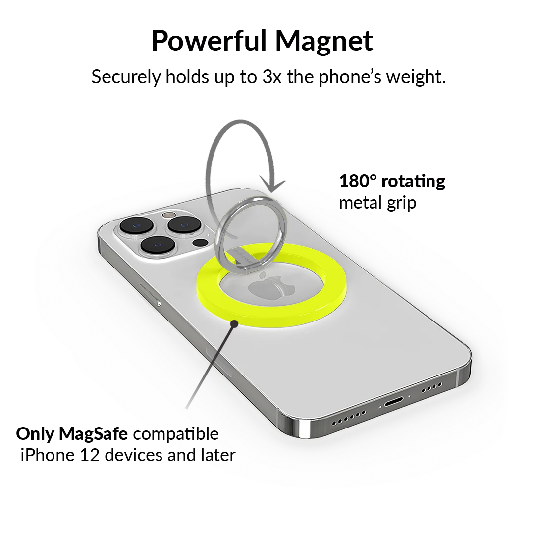 Neon Yellow MagSafe Grip Ring - Image 3