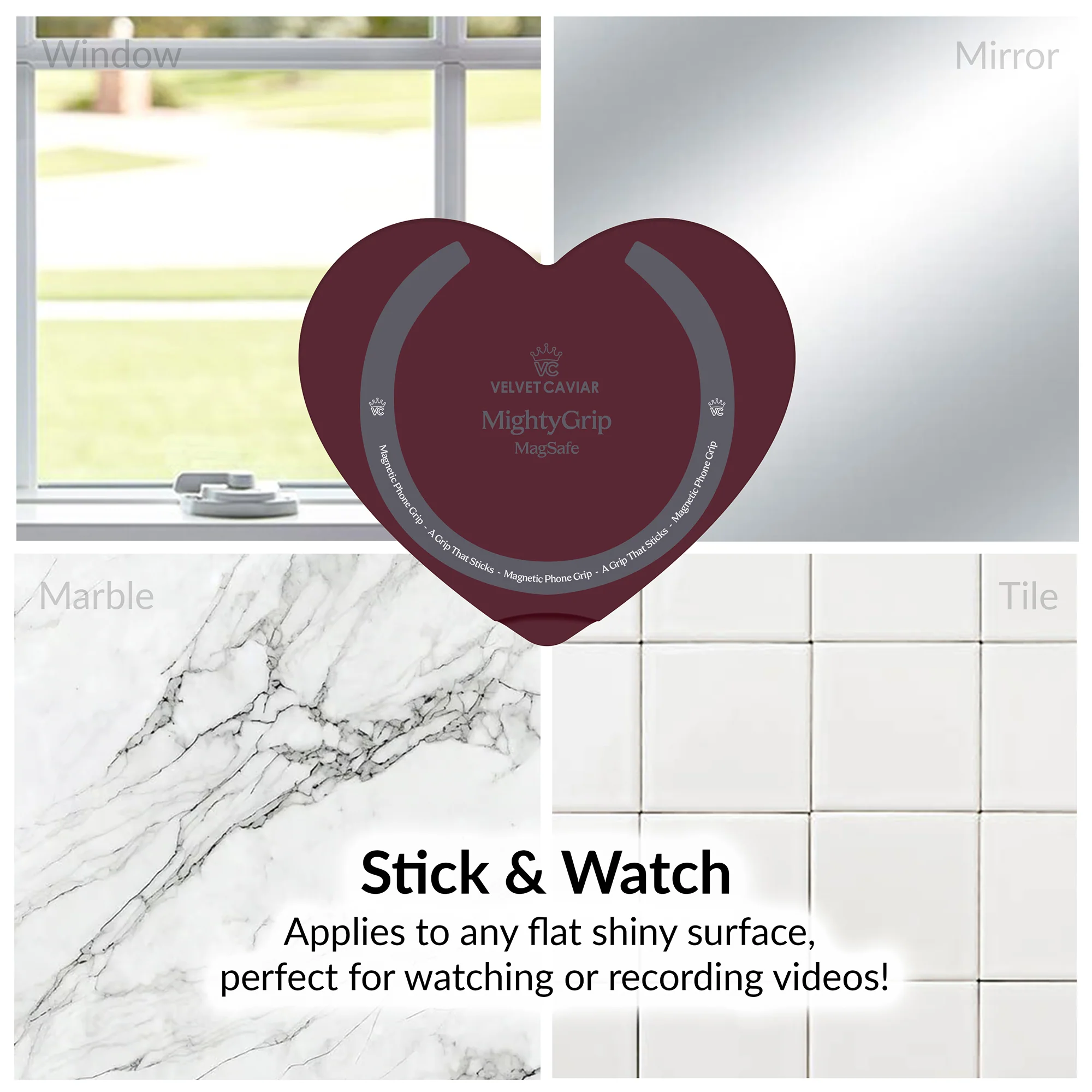 Burgundy Heart MagSafe MightyGrip - Image 6