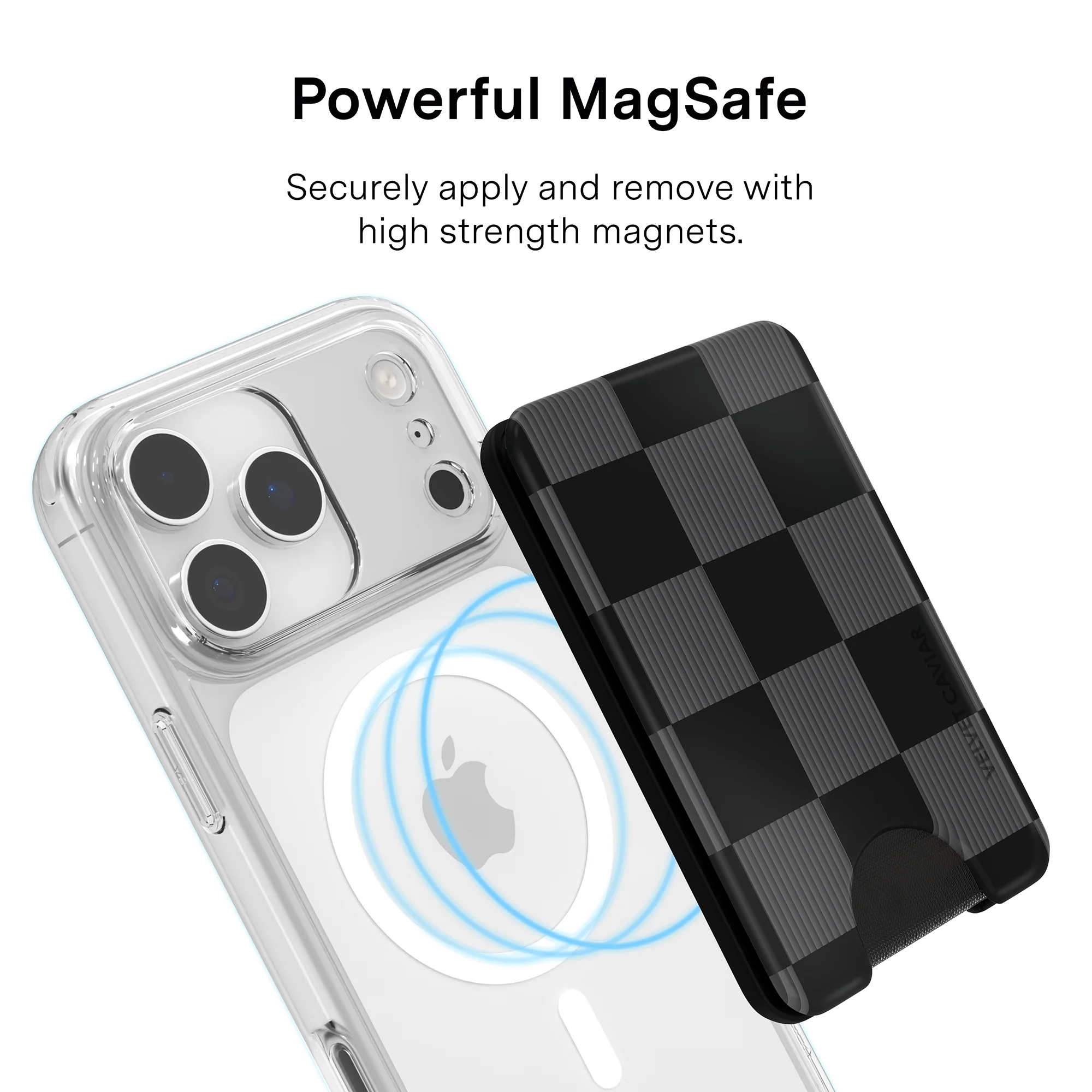 Noir Vibe Checkered Magsafe Wallet - Image 3
