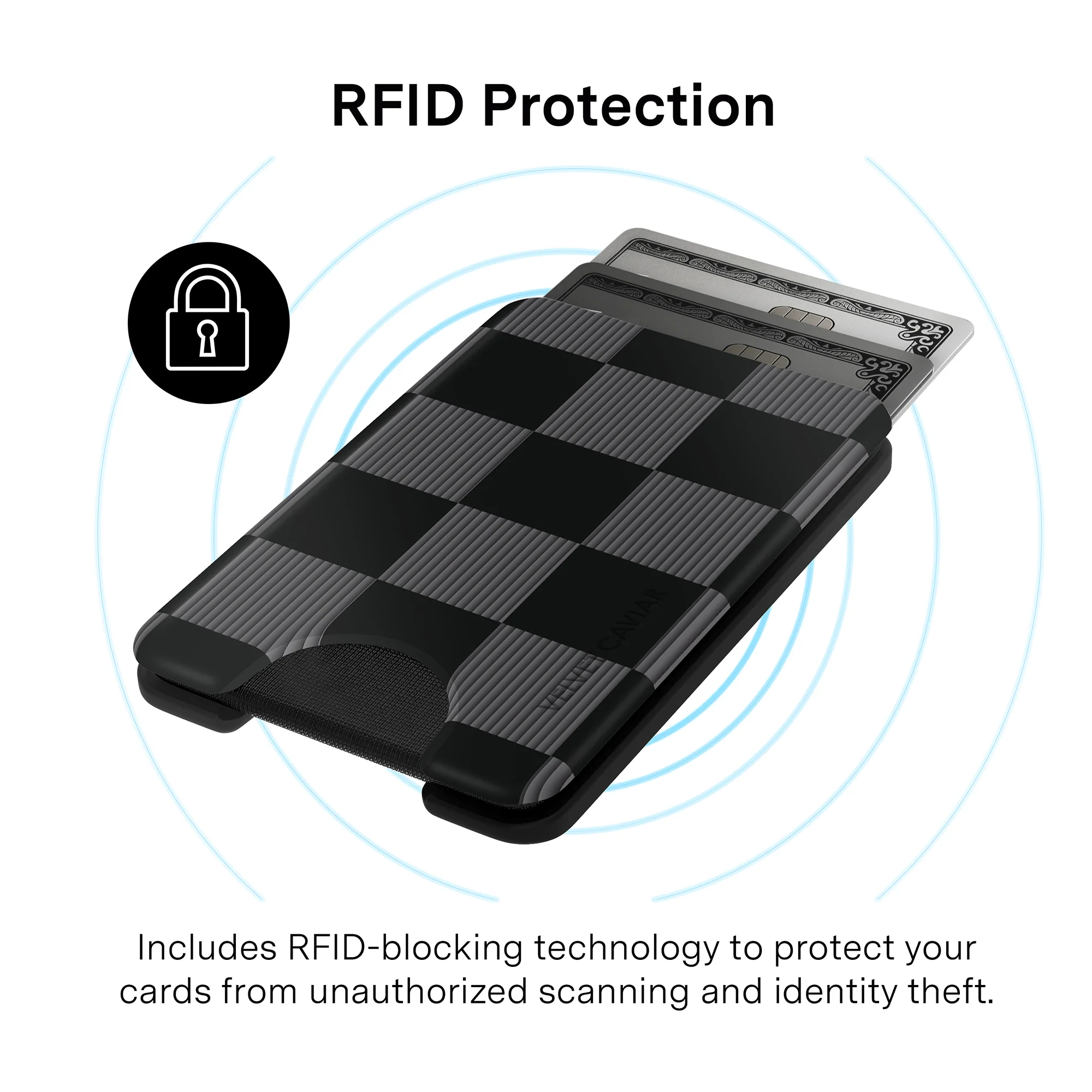 Noir Vibe Checkered Magsafe Wallet - Image 4